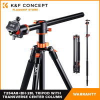 K&F Concept T254A8 + BH-28L (SA254T1) 4 Section Tripod Lightweight Monopod with Transverse Center Column