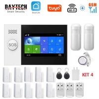 DAYTECH Wireless Alarm System Tuya Smart Home with Motion & Window Sensors GSM/WiFi APP Control Anti-Theft Host TA04