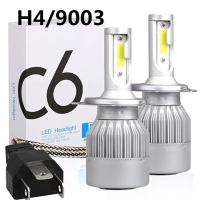 AUTOFun 2PCS C6 H4 H7 H11 9005 9006 7600LM 36W LED Car Headlight Hi / Lo Beam Light Bulbs