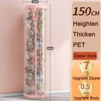 Aoduoyaya Zipper Style Plush Doll Storage Bucket Doll Storage Transparent Box Childrens Toy Storage Tube