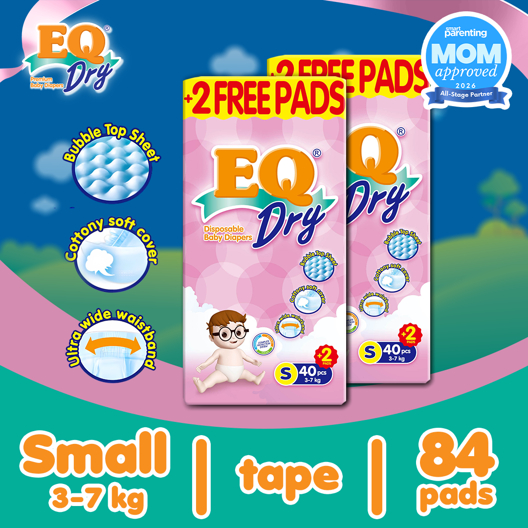 EQ Dry Small (3-7 kg) - 42 pcs x 2 packs (84 pcs) - Tape Diapers