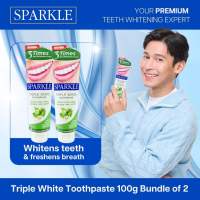 SPARKLE Triple White Healthy Whitening Toothpaste 100g (Bundle of 2)