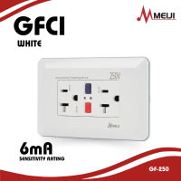 GFCI Ground Fault Circuit Interrupter (Meiji GFCI Duplex Parallel Convenience Outlet with ground) GF-250