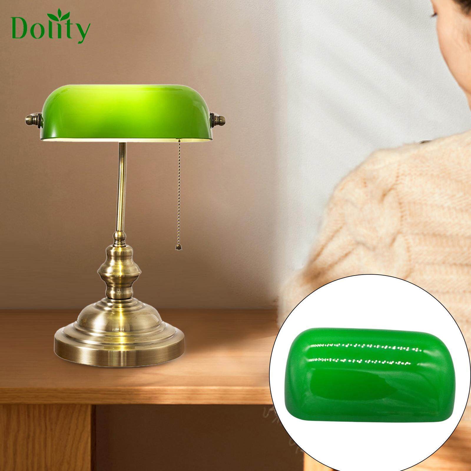Dolity Green Glass Bankers Lamp Shade Replacement Cover Lampshade for Antique Lamp