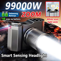 1000m High-Beam Headlight Flashlight Zoom Rechargeable Waterproof Headlamp Camping Emergency Light