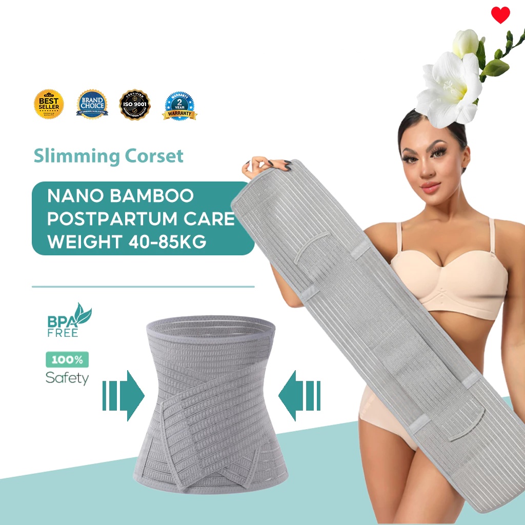 Bamboo Charcoal Postpartum Belly Binder C-Section Abdominal Shaper Breathable Mesh Antibacterial Hypoallergenic Odor Resistant Lightweight Back Support Waist Pelvis Belt Stretchable Recovery 2026 NEW