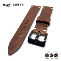 Hunter Tradition Divers Brown Leather Strap 22mm
