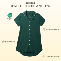 Kalma Bamboo Sleepwear for Women  | Short Sleeve Button-Down Dress | (VARIOUS COLORS)  Demi Collection