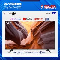 Avision 50 Inch Frameless 4K Smart Digital Bluetooth Led TV w/ Built-in NetflixYoutube NBA 50UL88H