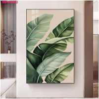 Himalaya Painting Leaf Design 35cmx50cm Frameless Sintraboard Waterproof Decorative Wall
