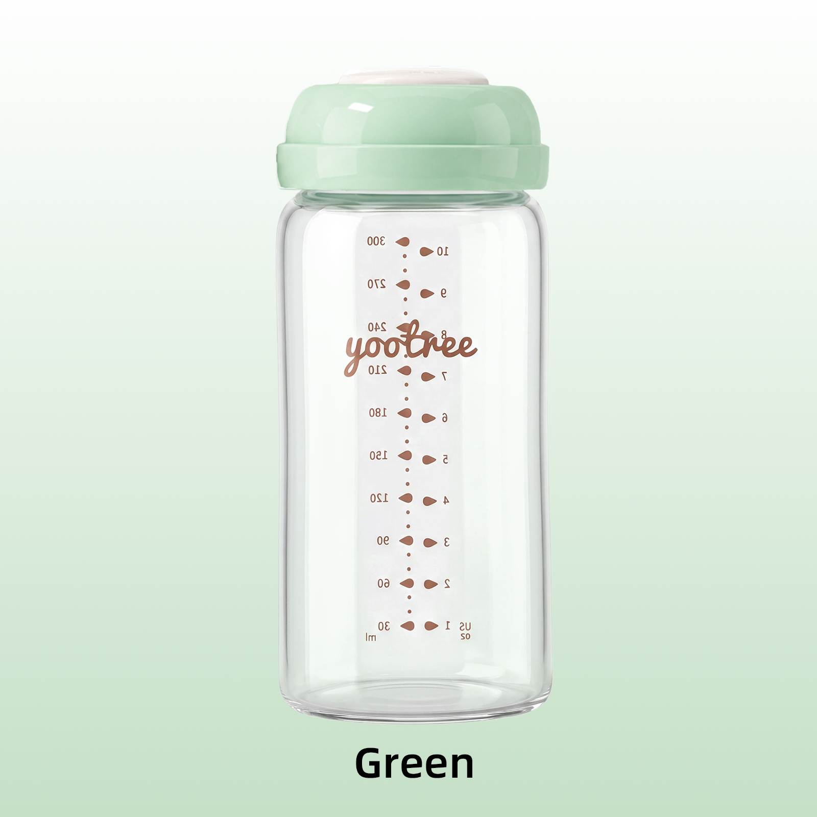 yootree 3PCS 300ml Glass Breast Milk Storage Bottle Set BPA Free Leakproof Milk Storage Bottle High Borosilicate Glass Breastmilk Container Fridge & Freezer Safe