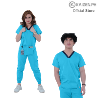 KAIZEN.PH 1st Gen Scrub Suit KSS-25 Pastel Color Edition Kangaroo Pocket Top 5-pocket Jogger Pants