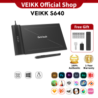(Online Teaching Recommend) VEIKK S640  6 x 4 inch Ultra-Thin Easy Carrying Pen Tablet Graphics Drawing Tablet Support Androidphone Digital Drawing Writing Pad with 16384 Levels Pressure Sensitivity Battery-Free Pen