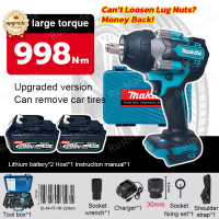 Brushless Cordless Impact Wrench 980Nm 299V Li-Ion Battery with Large Tire Removable & 3-in-1 Socket Compatibility - Enhanced Power Tool for Home Improvement & Car Tyre Removal