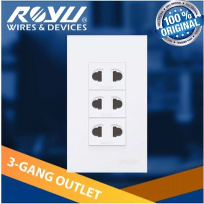 Royu Wide Series Universal Outlet Set - 3 Gang