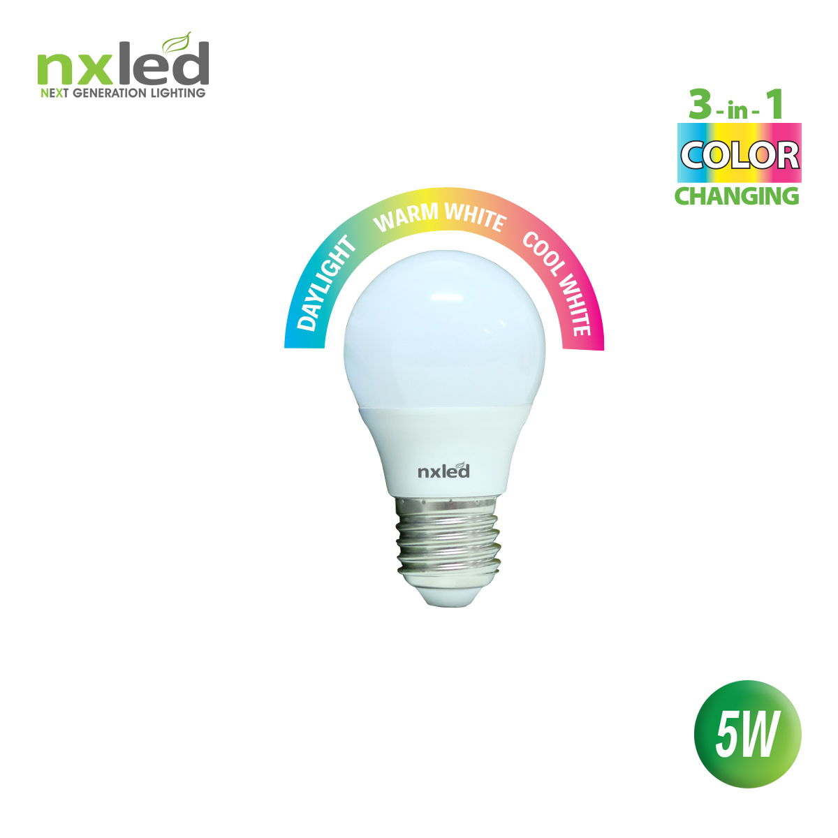 NXLED 5W LED Bulb - Tricolor (ANX-TCB5W)