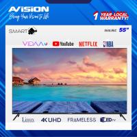 Avision 55 Inch Frameless 4K Smart Digital Led Tv w/ Built-in NetflixYoutube&Screencast 55UL85C