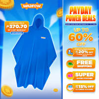 WADFOW RAIN CLOAK 50″ X 80″ REFLECTIVE UNISEX PONCHO WATERPROOF KAPOTE WITH ADJUSTABLE HAT CORD RAIN OUTDOOR WRC1001 WHT