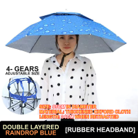 【Big size】Double Layer head Umbrella For Adults Umbrella Hat Foldable Golf Umbrella Folding Automatic Golf Double Layer Head Umbrella
