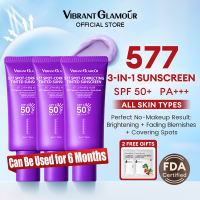 VIBRANT GLAMOUR 577 Spot-Correcting Tinted Sunscreen SPF50+ PA+++ Dark Spot Defense | Tinted Brightening Coverage | UV Protection 50g