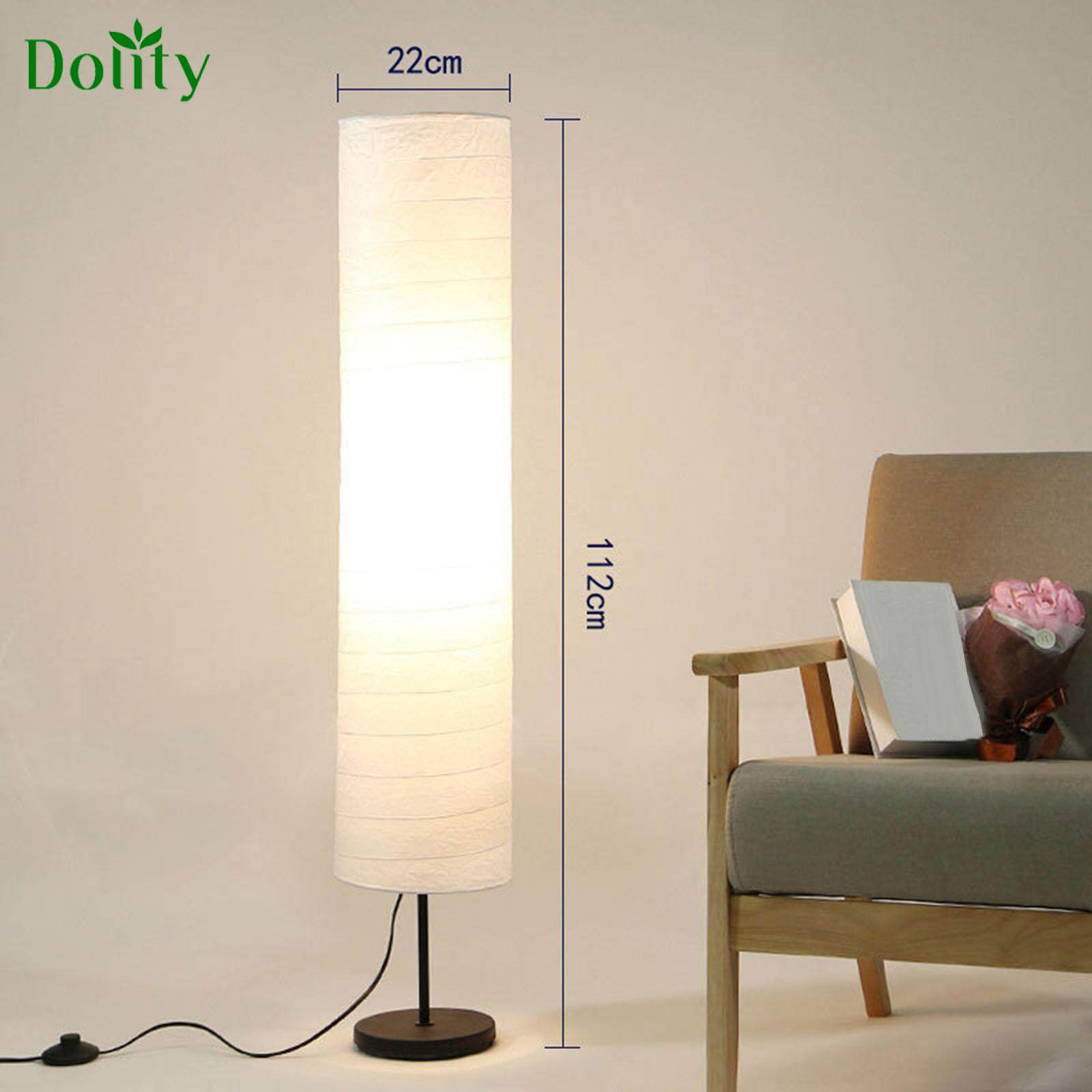 Dolity White Paper Design Floor Lamp Shade for Living Room Contemporary Floor Lamp