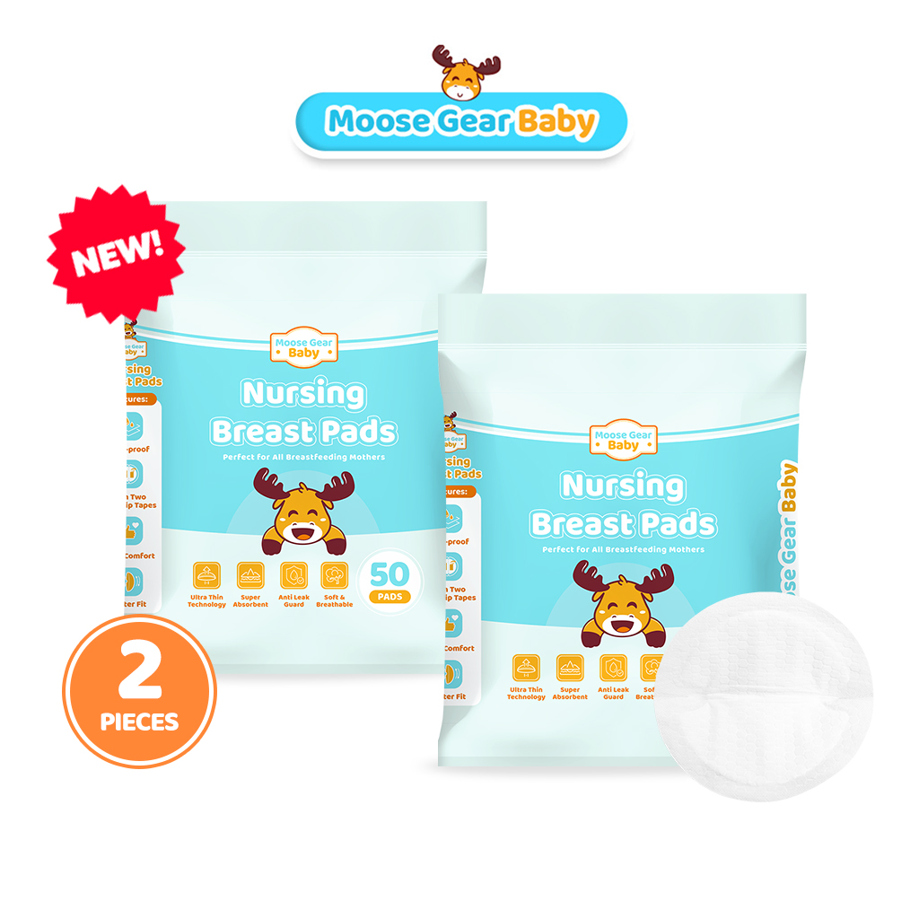Moose Gear Baby Breast Pad 50pcs 2PACKS Ultra Thin Soft Disposable Nursing Pads Super Absorbent Leak-Proof