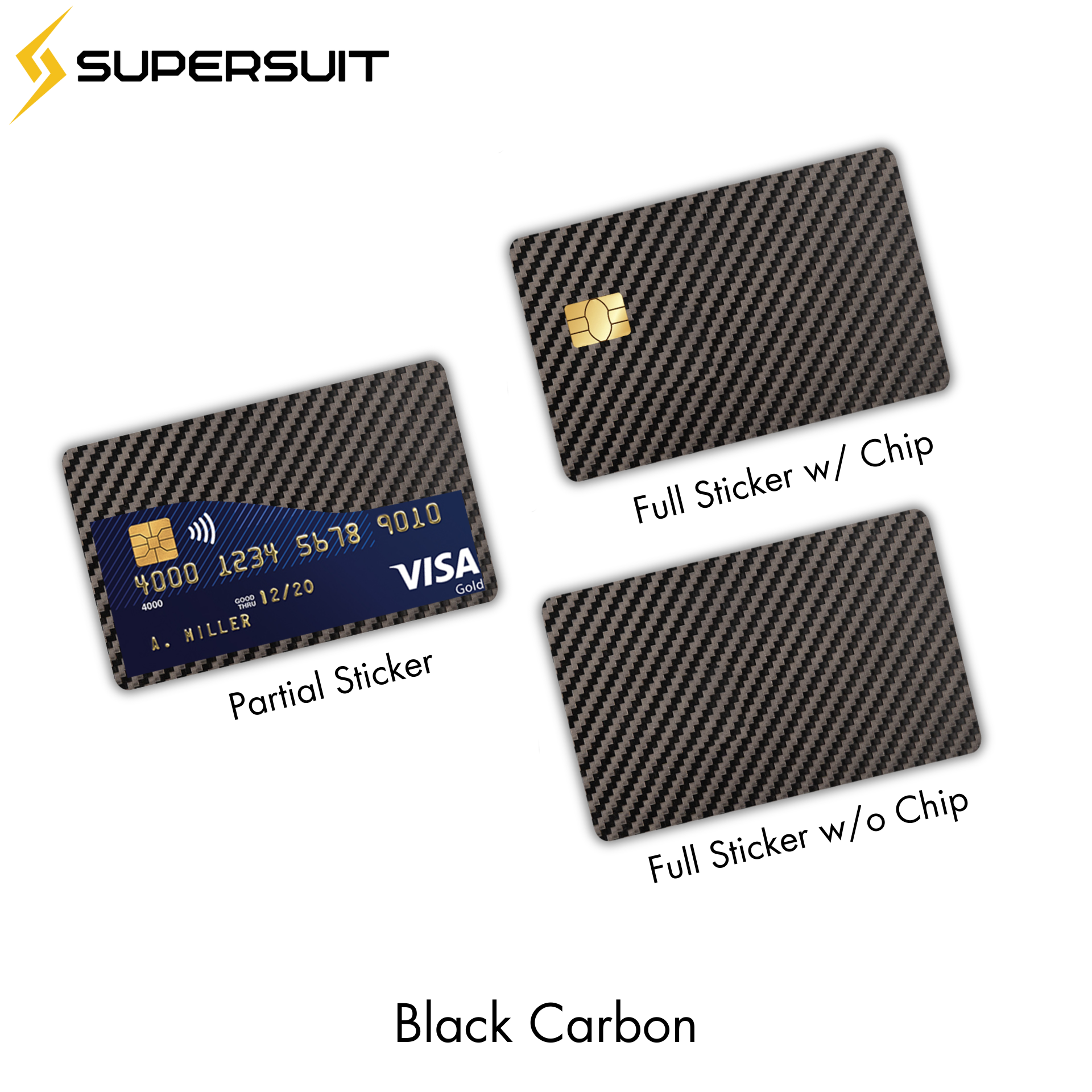 Supersuit Premium 3M Card Stickers for ATM Credit Debit Cards Gift Cards Loyalty and Beep Cards