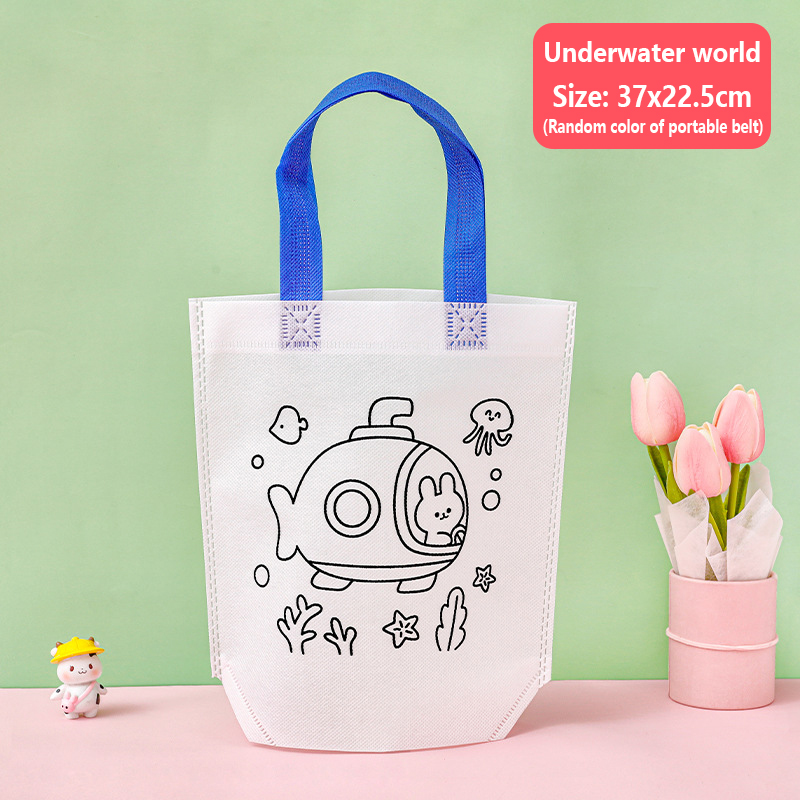 Graffiti Totes Goodie Bags Kids Birthday Party Cartoon Coloring Tote Bags DIY Crafts Supplies