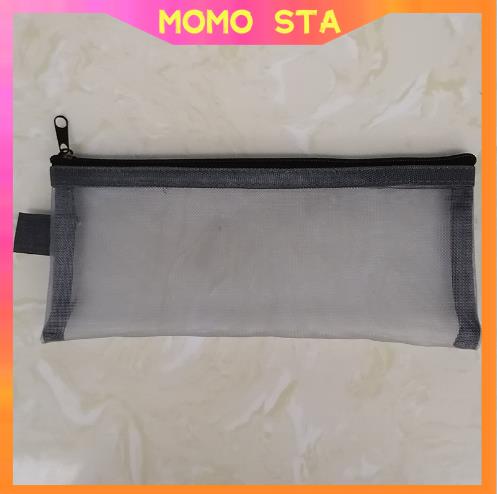 MOMO Transparent Mesh Pencil Case File Bag Pen Pouch Pen Bag Stationery Supplies
