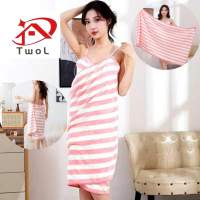 TwoL Japanese-style large thick coral fleece bath towel super absorbent quick-drying household