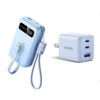 UGREEN 20000mAh Powerbank 22.5W PD20W 74Wh Fast Charging with Built-in 2 Cable 3 Output 2 Input LED Display Portable Power bank Original for iPhone 18 17 16 Pro Max Samsung S26 S25 Ultra