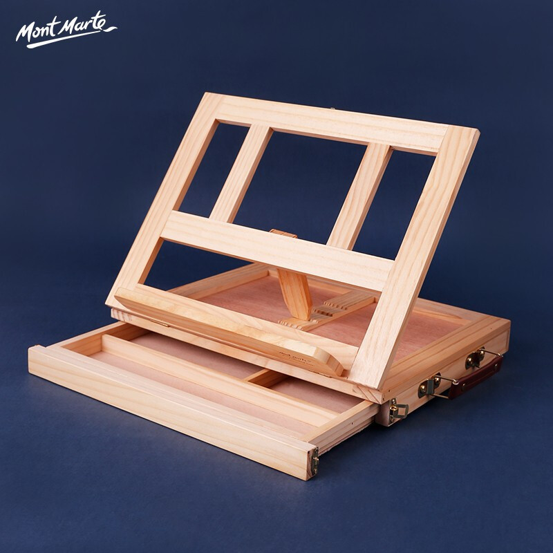 COD Portable Artist Wood Easels Multi-function Sketching Painting Box Adjustable