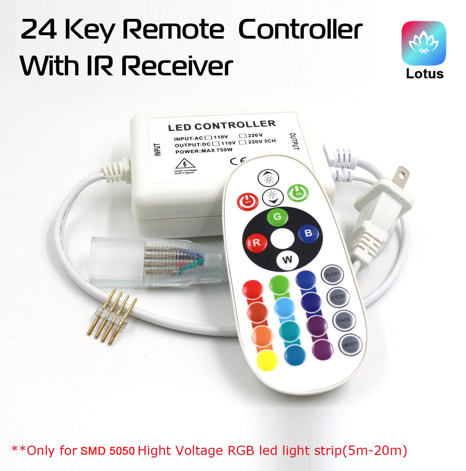 led strip lighting Controller RGB led lights strip light Plug Set SMD5050 led strip Cut Plugs(Each meter can be cut)