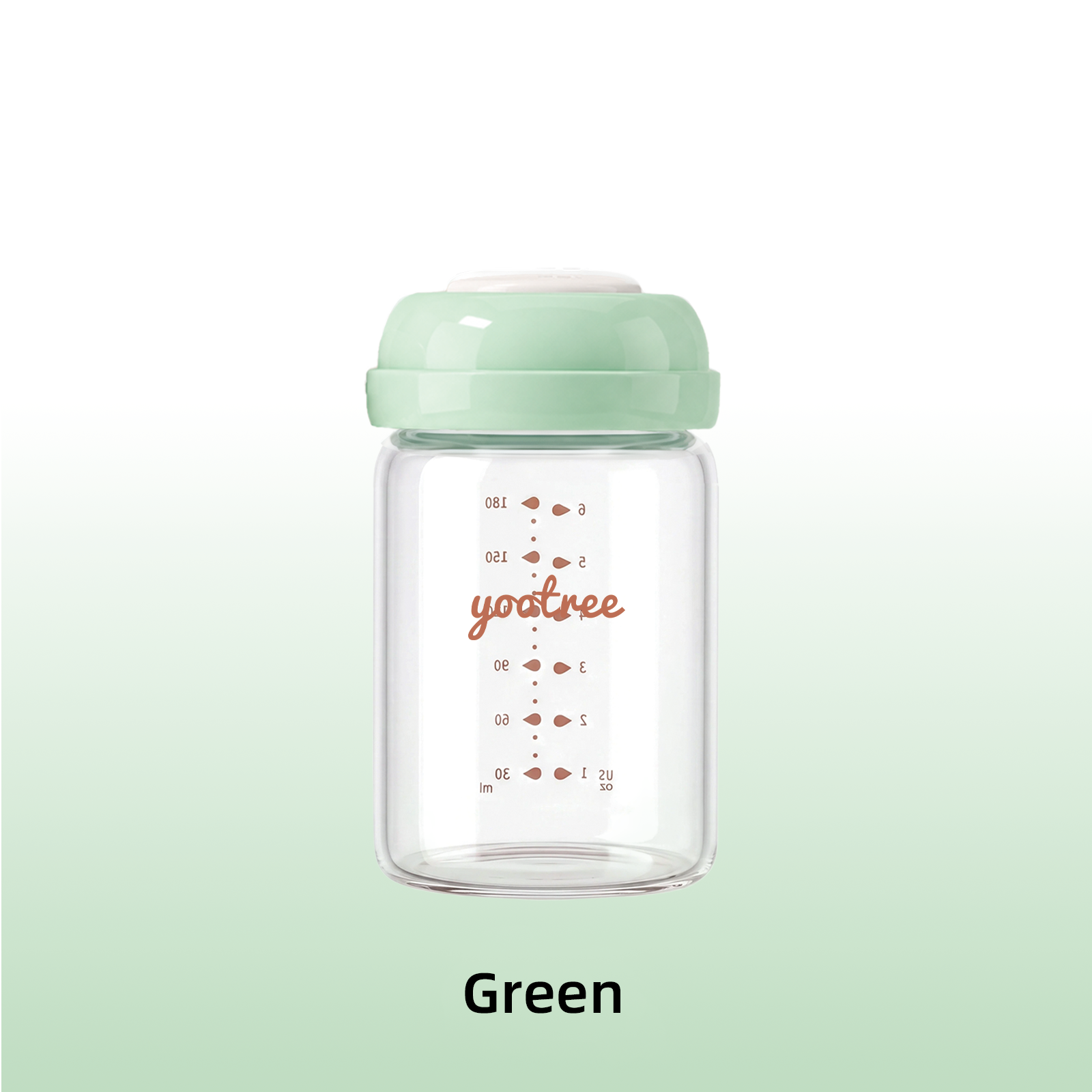 yootree Glass Breast Milk Storage Bottle 180ml BPA Free Leakproof Breastmilk Container Wide Neck Milk Storage Bottle Freezer Safe