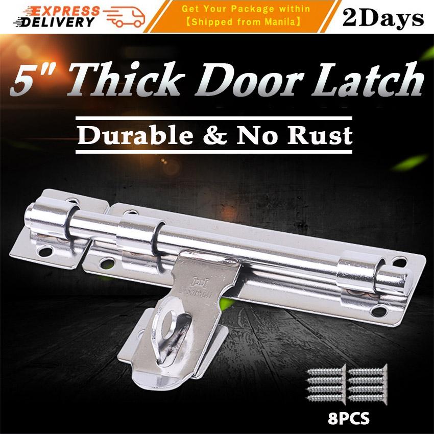 5 Inch Thick Door Latch Long Silver Stainless Steel Door Latch Sliding