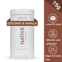 Native Deodorant Sensitive Coconut & Vanilla 72 Hour Odor Control Armpits Deodorant for Unisex 75g