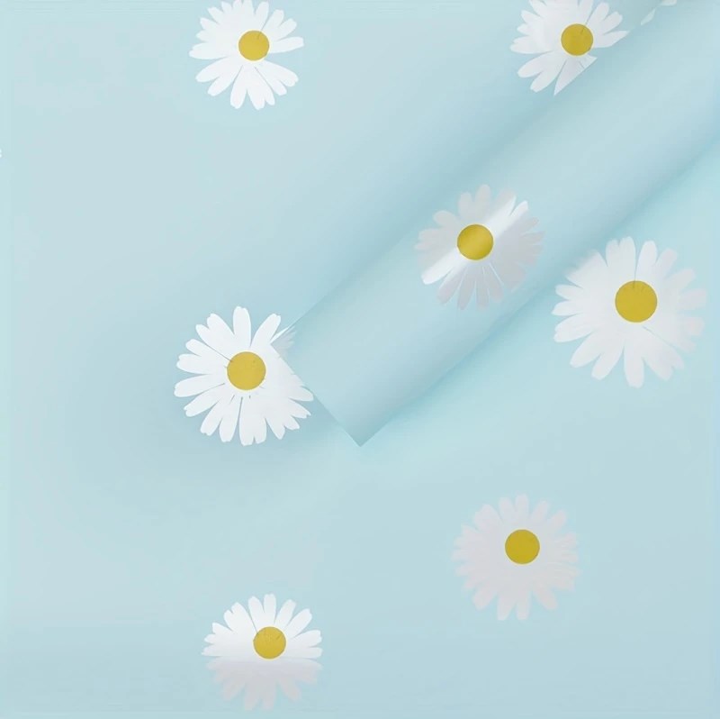 20pcs | Daisy Bouquet Wrapping Paper – Fresh As You Floral Design Perfect for fresh bouquets gift