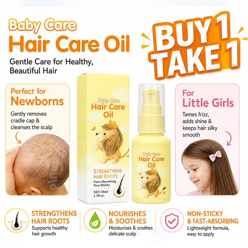 BUY 1 TAKE 1 Natural Baby Oil 50ml Soften ScalpMild Removes Cradle Cap And Reduces Redness And Smooth Hair Oil Control & Removal Of Hair Odor Suitable For The Whole Body