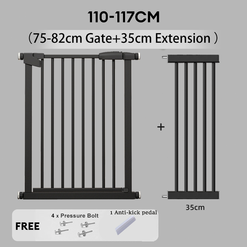 PAPAPET Pet door Thicked Gate for Baby Safety 68-117CM Dog Door Barrier Stair Gate for Kids Door Fence for Dog Pet Gate