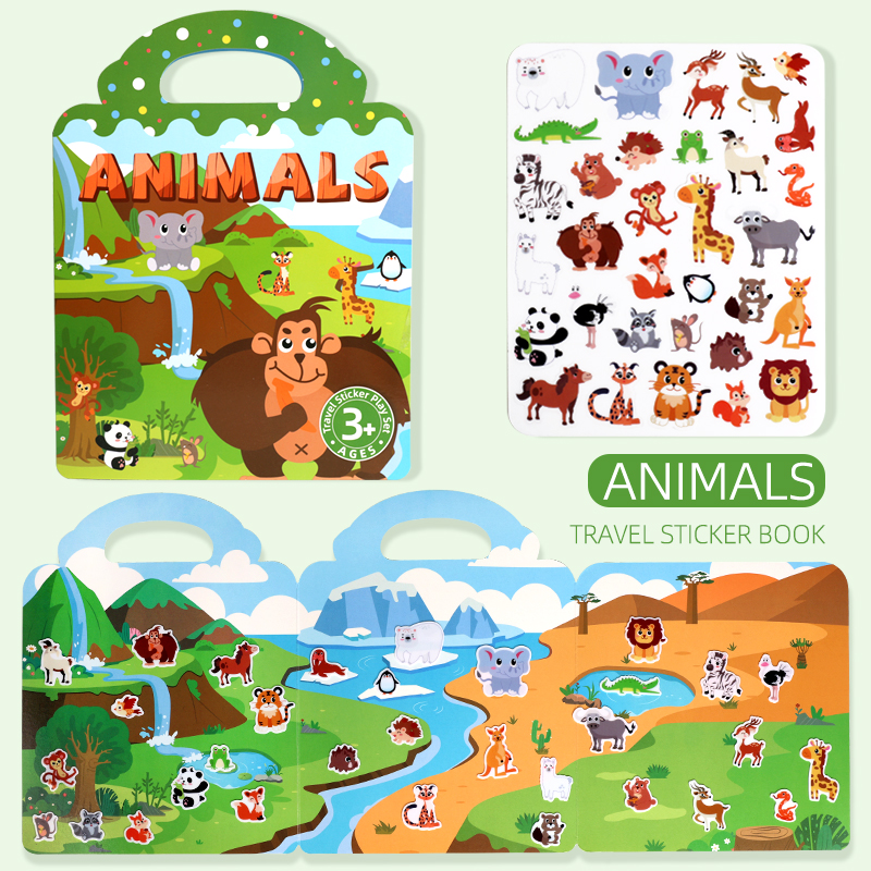 BBTAM Reusable Bubble / Jelly Stickers for Kids Educational Sticker Book Toy for Toddlers