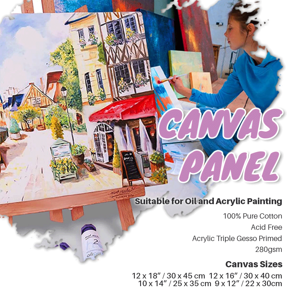 product canvas panel 100 % pure cotton acid free acrylic triple gesso ...