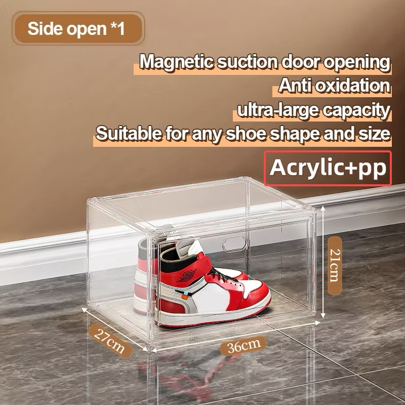 (BUY 1 TAKE 1)Clear Acrylic Shoe Box Organizer with Magnetic Door Dustproof Stackable Space Saving Storage Shoe Box Large Space Sneaker Container Shoe Rack#XH009#XH002