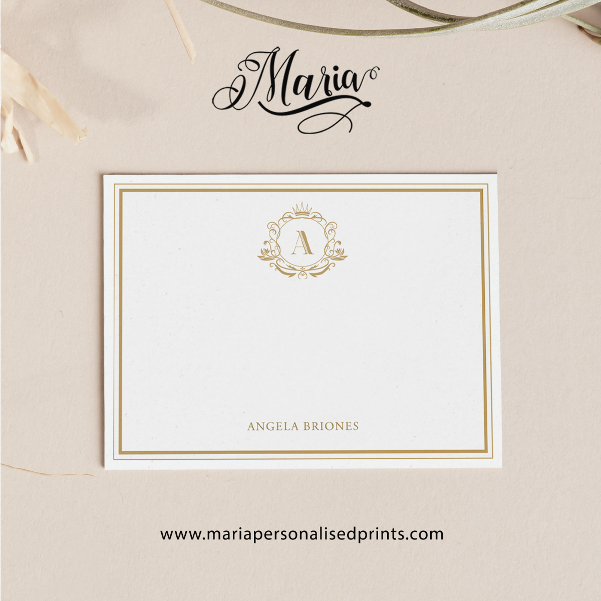 16 PCS / 22 PCS / 32 PCS Personalized Note Cards MONOGRAM-NC015