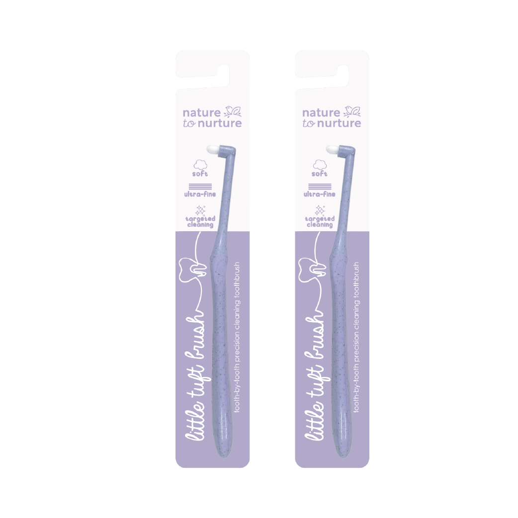 Nature to Nurture Ultra-fine Soft Little Tuft Brush Set Bundle | for Baby Teeth Molar Braces