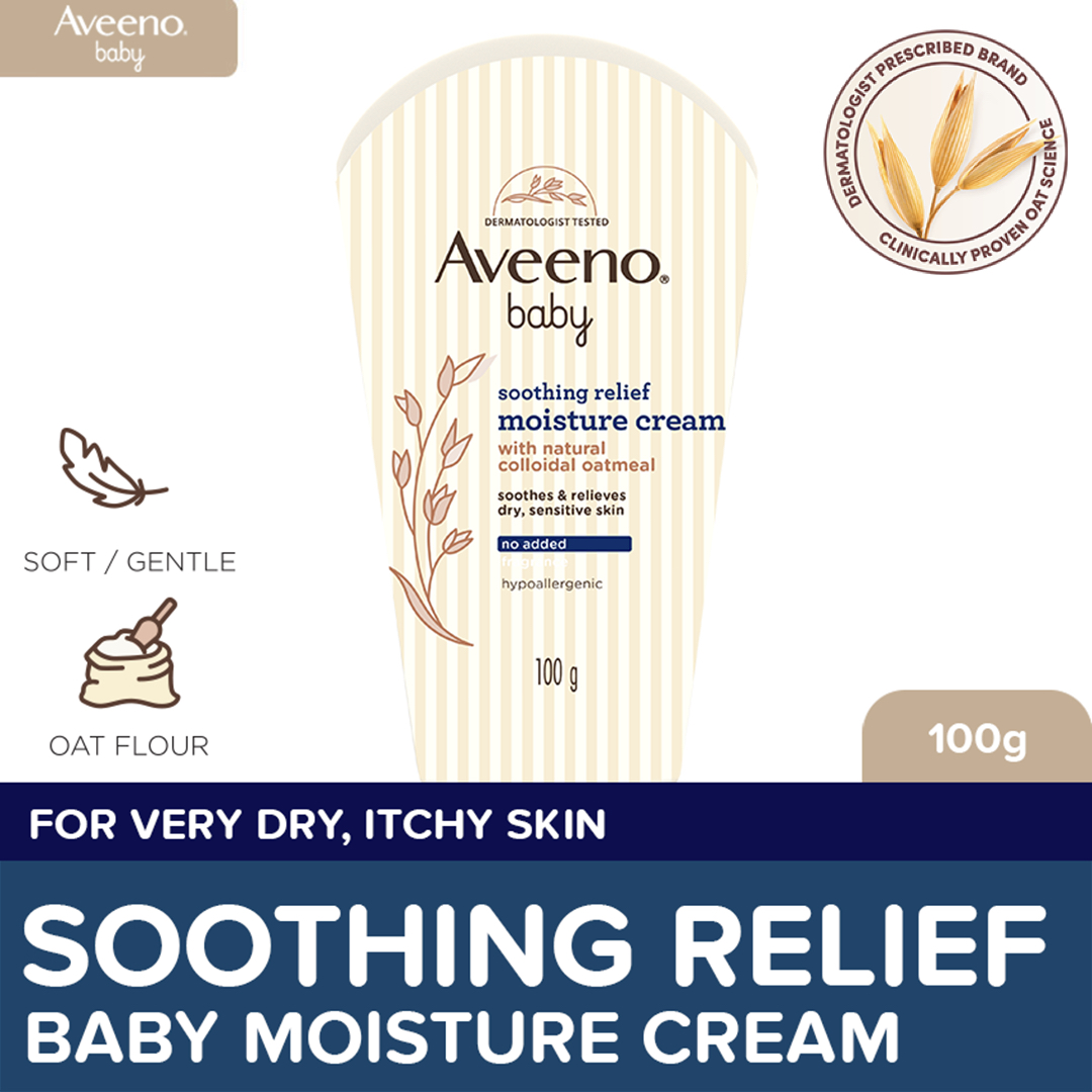 Aveeno Baby Soothing Relief Moisture Cream 100g - Lotion Sensitive Skin Eczema Atopic Dermatitis