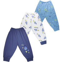 Teeter Totter 3-piece Boy 2 to 5 year olds Cotton Pajama Pants with Leg Band (Space Pup) 3in1 pack