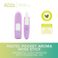 Pastel 2-in-1 Pocket Inhaler (1.5ml) [Menthol Vapors Relieves Nasal Congestion Headache Dizziness]