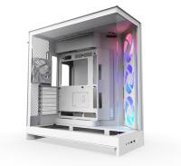 NZXT H9 Flow RGB White and Black Large Dual-Chamber Mid-Tower ATX Airflow Case with RGB