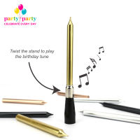 Party! Party! Cake Topper Musical (Metallic) Candles with Candle Holder 8 pcs - 1 Set