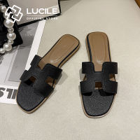 Lucile 666-6 Casual Flats Slip-on  Leather Sandals High quality Women Sandals Footwear Walking Shoes (add 1 size for wide feet)